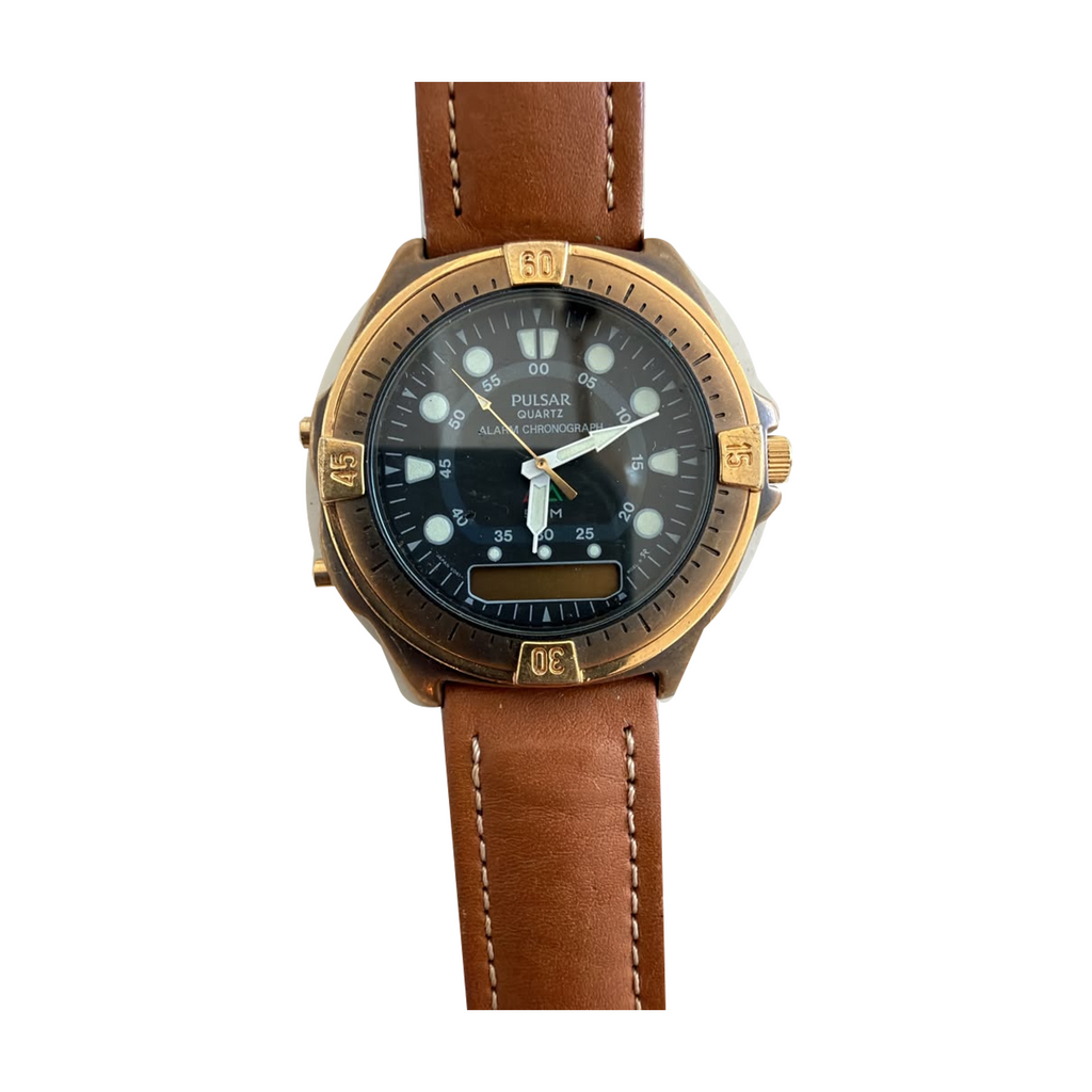 Vintage Pulsar V041 Alarm Chronograph Ana-Digi Watch - Requires a Battery