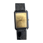 Vintage Nisken Rectangular Gold Dial Quartz Watch - Requires a Battery