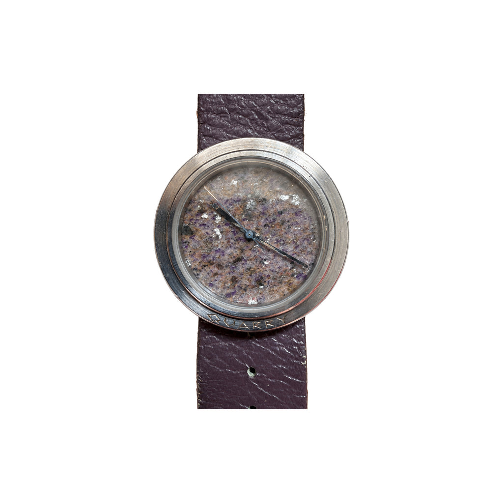 Vintage-Style Purple Stone-Dial Quartz Watch - Requires a Battery