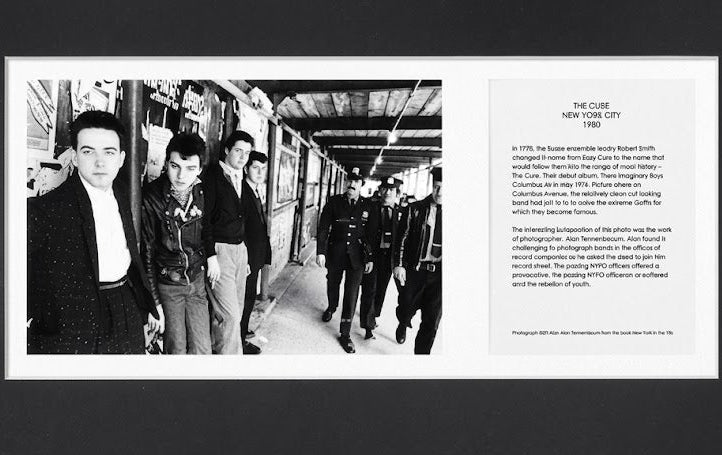 The Cure Caught on Columbus Ave., NYC (1980) — Allan Tannenbaum — Framed Print