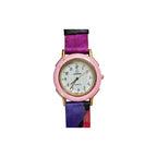 Vintage Giordano Pink Bezel Floral Quartz Watch - Requires a Battery