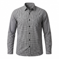 Five Four Micro Grid Check Long Sleeve Shirt - Black / White / Size Large