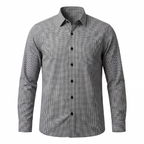 Five Four Micro Grid Check Long Sleeve Shirt - Black / White / Size Large