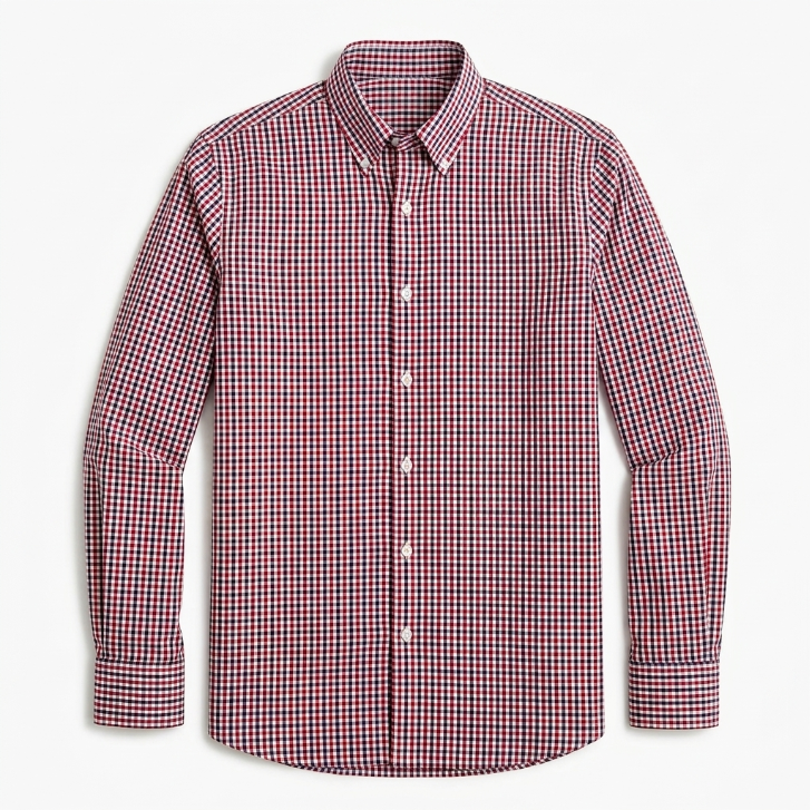 Five Four Red & Navy Gingham Check Long Sleeve Shirt - Red / Navy / White / Size Large