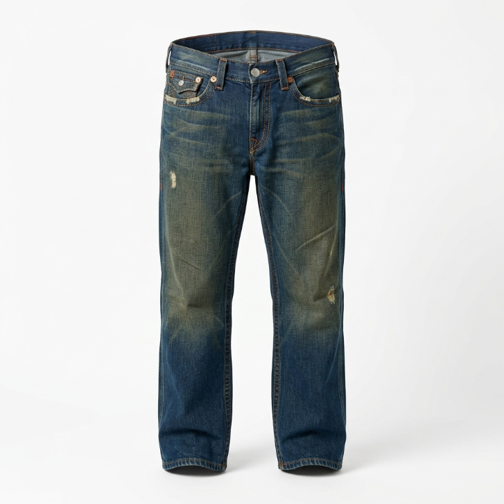 True Religion Billy Distressed Medium Wash Bootcut Jeans