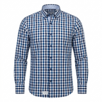 Five Four Navy & White Gingham Check Long Sleeve Shirt - Navy / White / Size Large