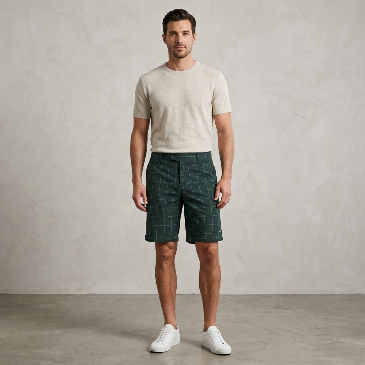 Roberto Ricci Designs Zelind Green Grid Boardshorts Size 46