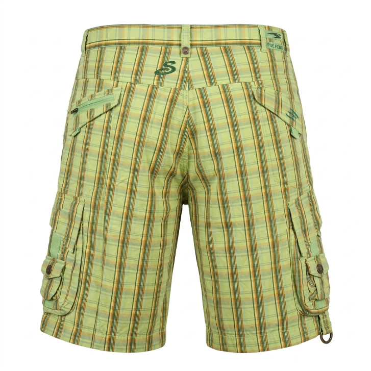Five Four Rack & Compass Abalone Green Plaid Shorts
