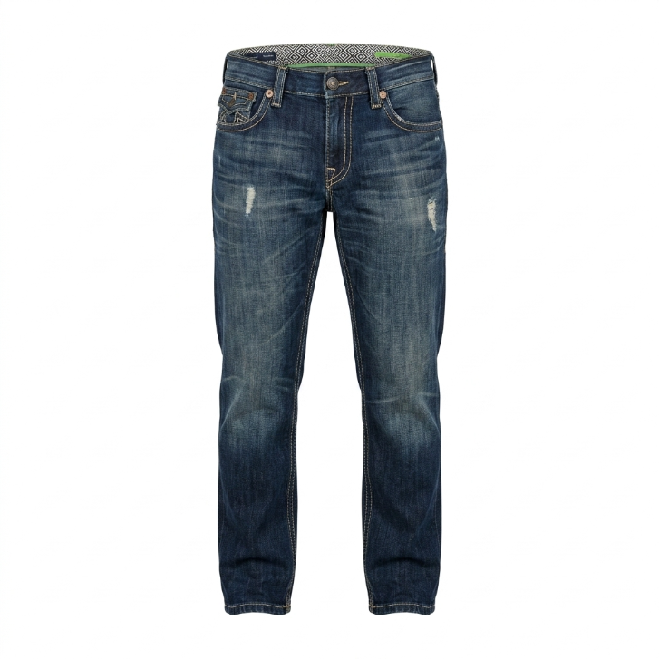 Five Four Distressed Faded Medium Wash Straight Leg Jeans