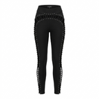 Cutout Lace Up Leggings in Black