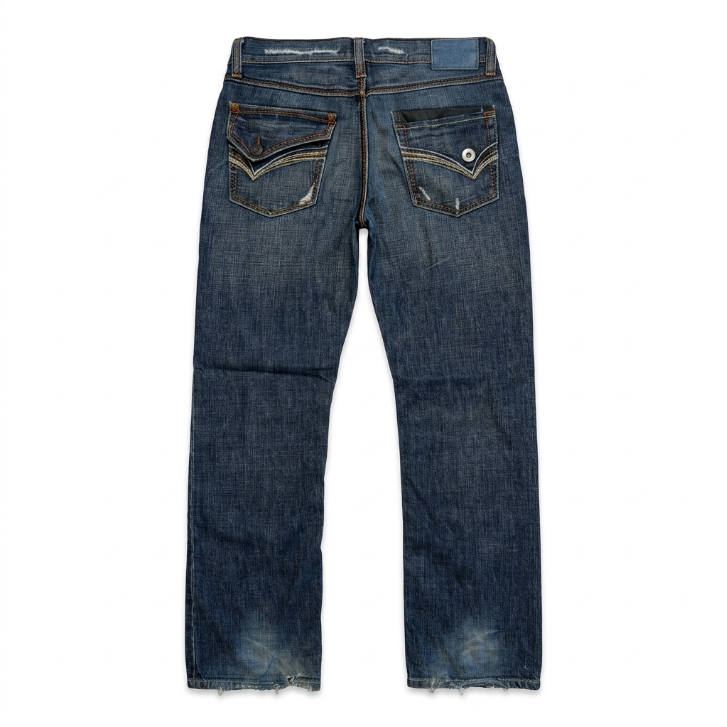 Five Four Jeans Dark Wash Distressed Straight Leg
