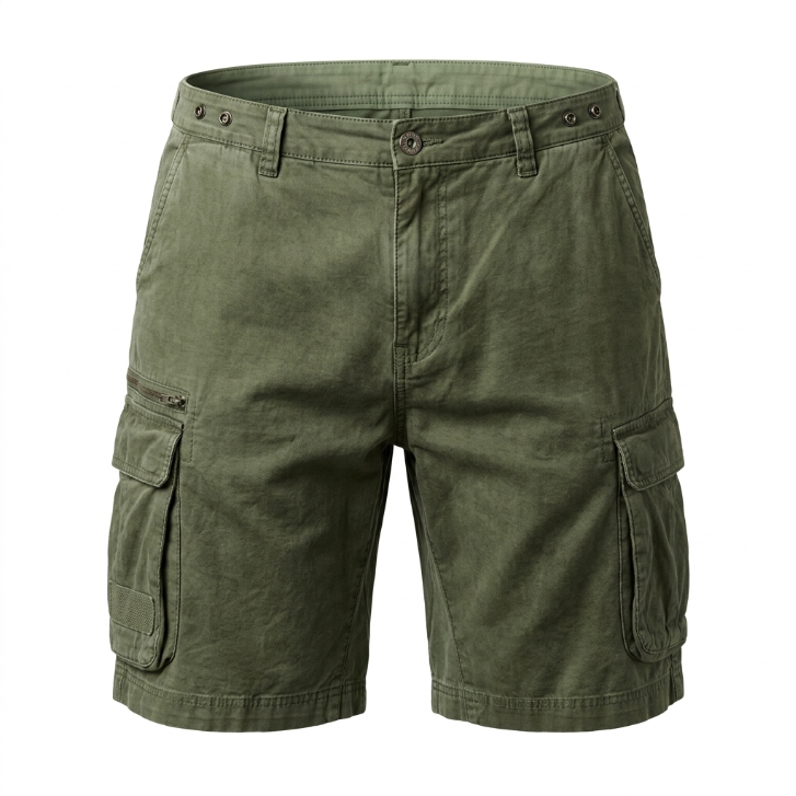 Five Four Olive Zip Pocket Cargo Shorts