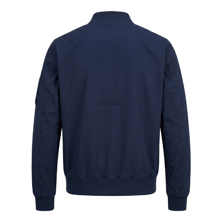 Five Four Navy Blue Zip-Up Bomber Jacket