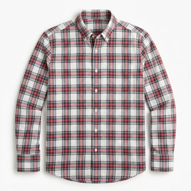 Five Four Red Navy & White Plaid Long Sleeve Shirt - Red / Navy / White / Size Medium