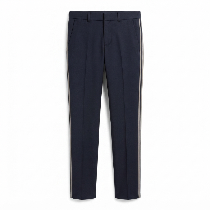 Vince Navy Blue Side Stripe Trousers Size 4