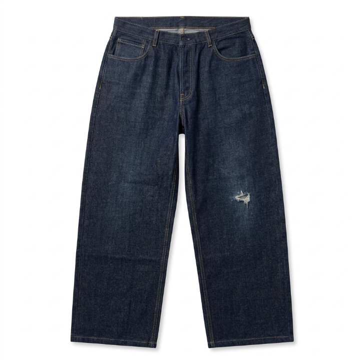 Levi's Dry Goods Dark Wash Distressed Wide Leg Jeans