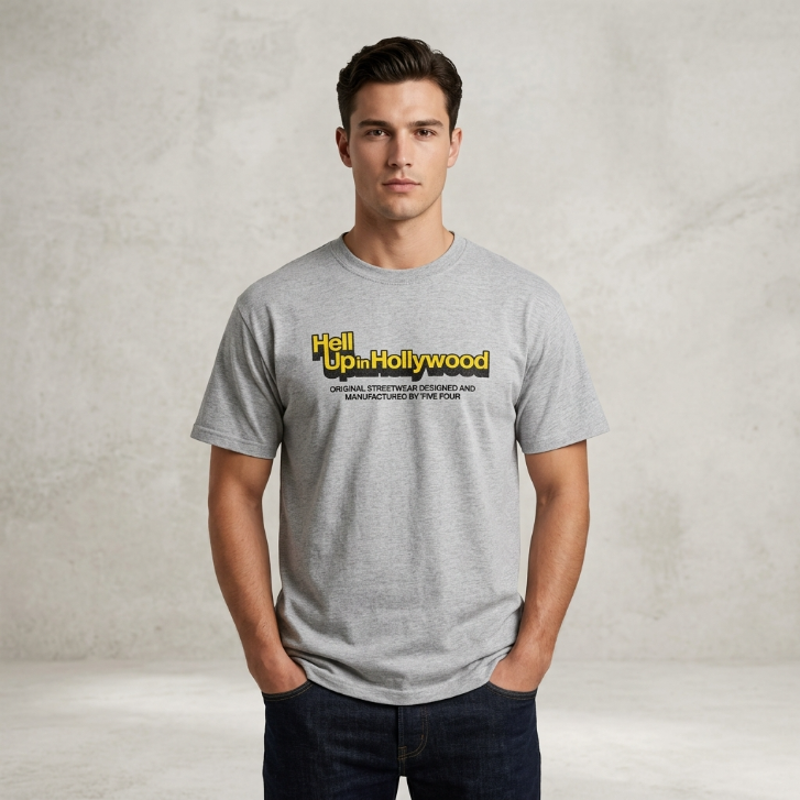 Five Four "Hell Up In Hollywood" Graphic T-Shirt Heather Grey