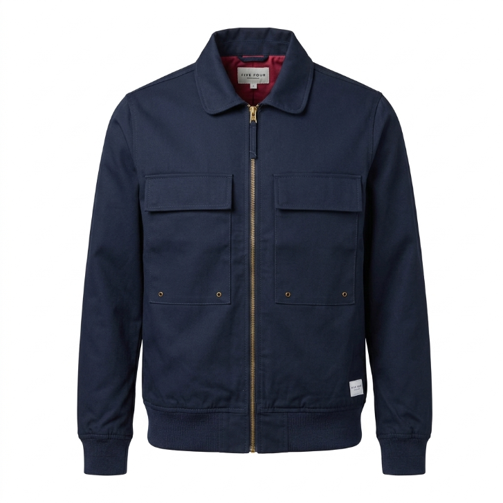 Five Four Navy Blue Full Zip Work Jacket