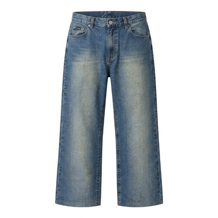 Anoname Faded Light Wash Straight Leg Jeans