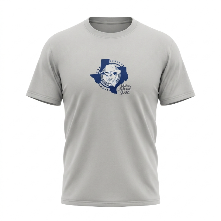 Five Four "Who Shot J.R." Texas Graphic T-Shirt Grey