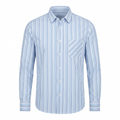 Five Four Vertical Striped Long Sleeve Button Down Shirt - Blue / Large