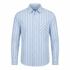 Five Four Vertical Striped Long Sleeve Button Down Shirt - Blue / Large