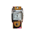 Vintage O-Zone Square Floral Cuff Quartz Watch - Requires a Battery