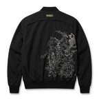 Five Four Graphic Bomber Jacket Black & Neon Green