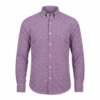 Five Four Purple Gingham Check Long Sleeve Shirt - Purple / White / Size Large