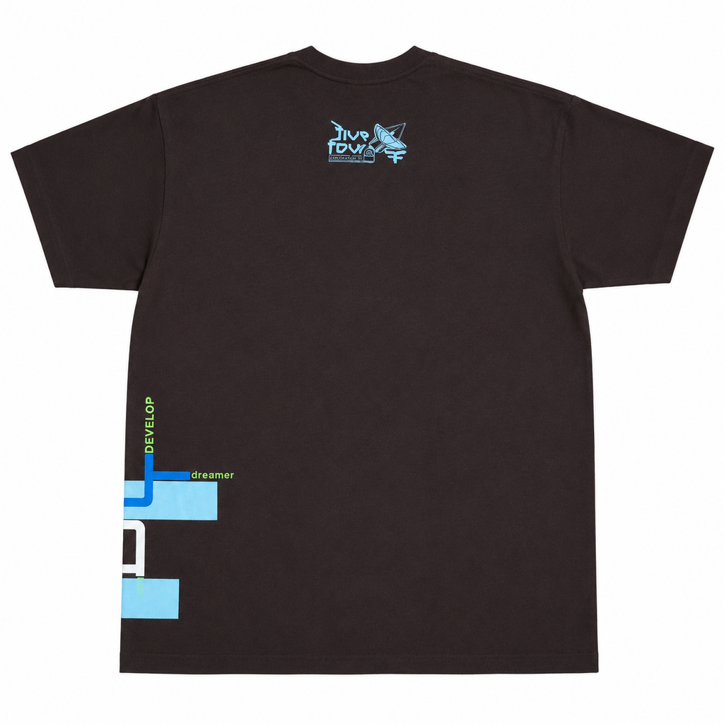 Five Four Abstract Side Graphic T-Shirt - Brown/Blue