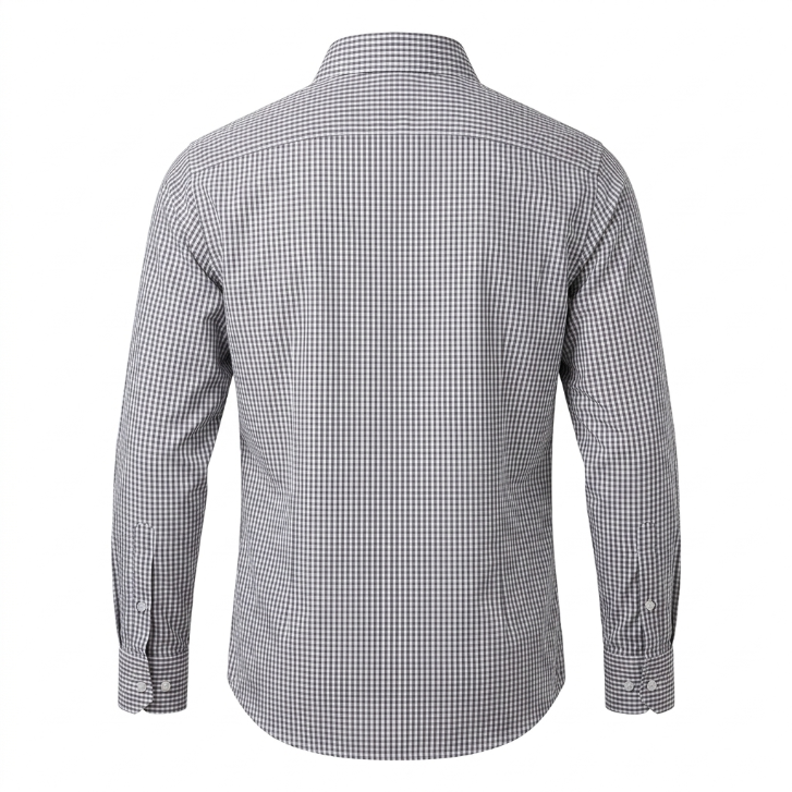 Five Four Purple Micro Gingham Check Long Sleeve Shirt - Purple / White / Size Large