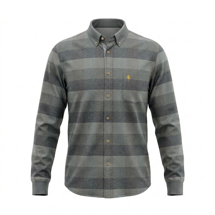 Five Four x 12AM Run Grey Plaid Shirt