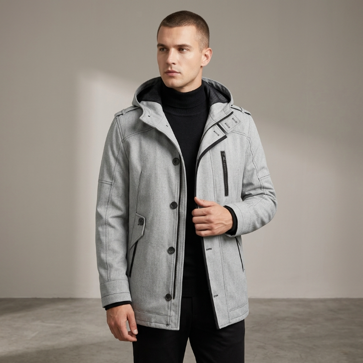 Five Four Hooded Utility Jacket Grey - Size 3XL