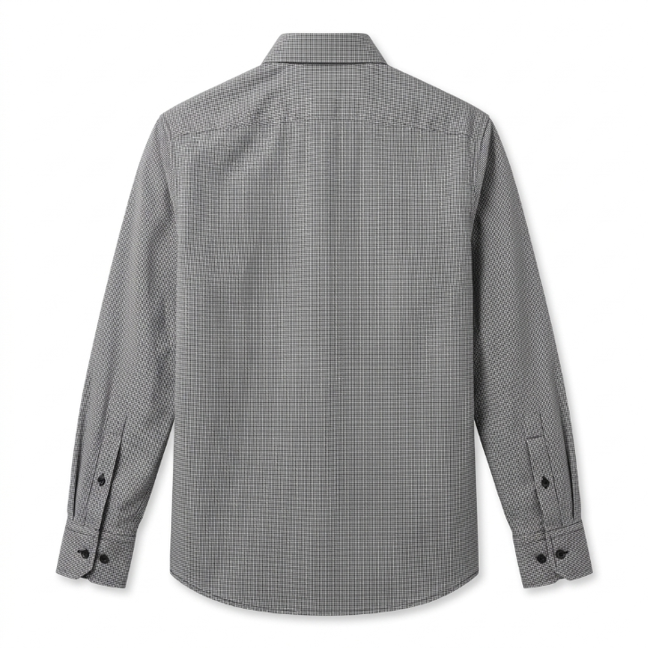 Five Four Vertical Fine Stripe Dual Pocket Long Sleeve Shirt - Black / White / Size Medium