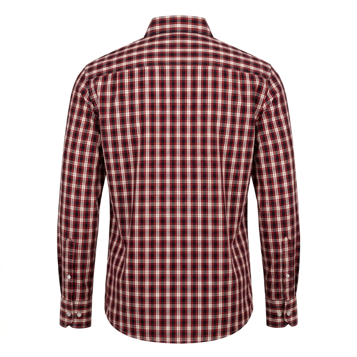 Five Four Red Navy & Gold Multi-Plaid Long Sleeve Shirt - Red / Navy / Gold / Size Large