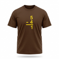Five Four "5 - 4 = 1" Math Graphic T-Shirt Brown
