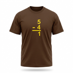 Five Four "5 - 4 = 1" Math Graphic T-Shirt Brown