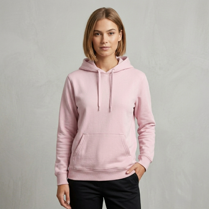 Pigment Dye Pullover Hoodie in Blush Pink
