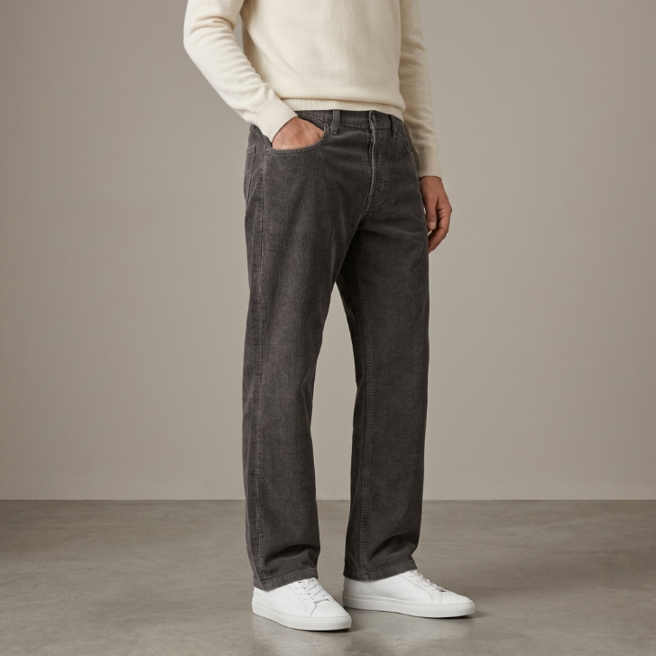 AG Adriano Goldschmied Size 32x31 Charcoal Washed Black Corduroy Pants