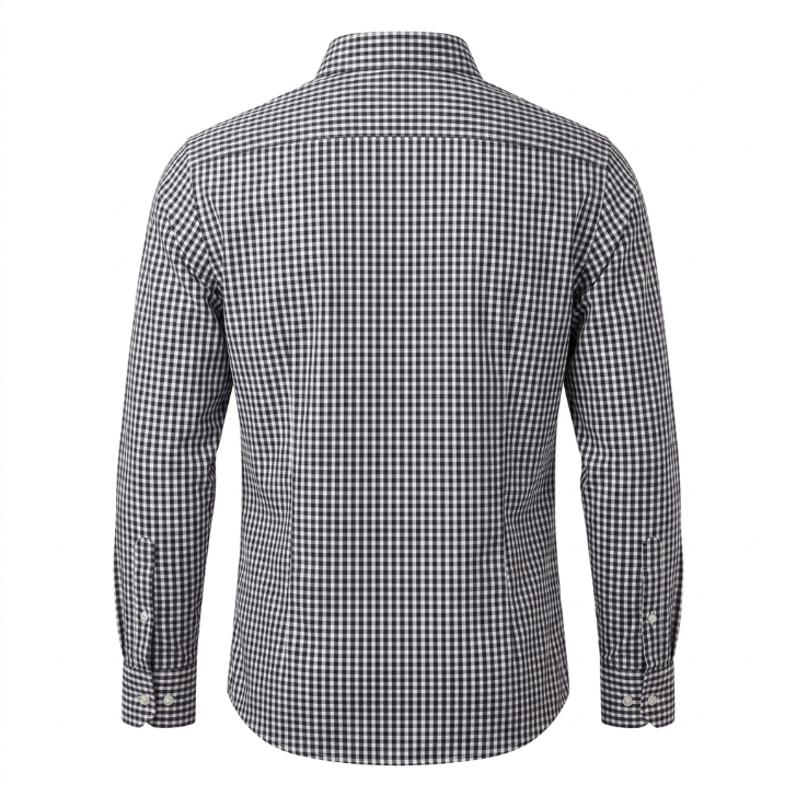 Five Four Purple & White Micro Gingham Check Long Sleeve Shirt