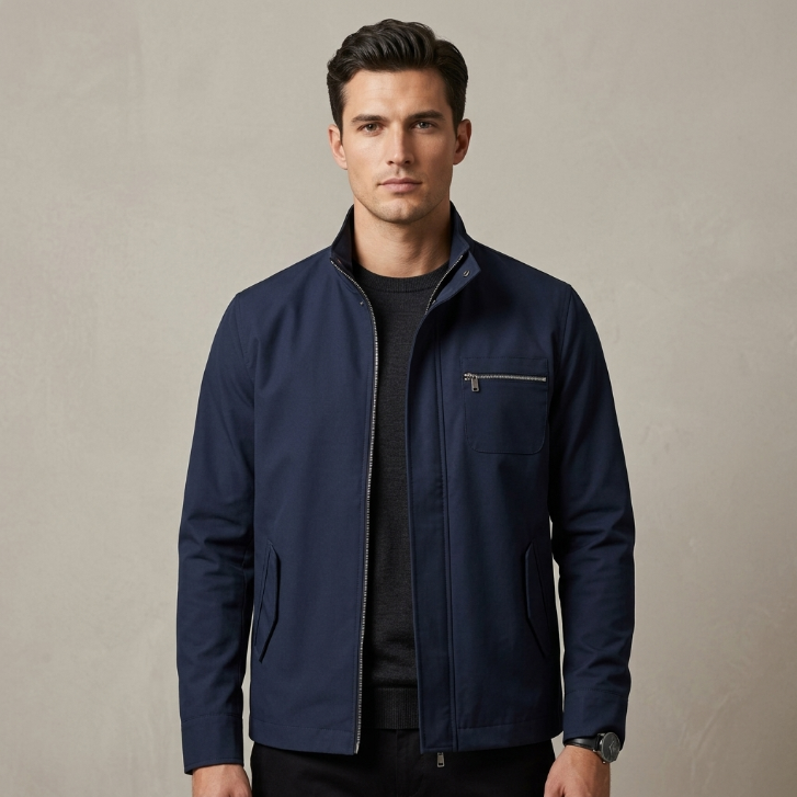 FF.LA Five Four Navy Blue Harrington Zip Jacket