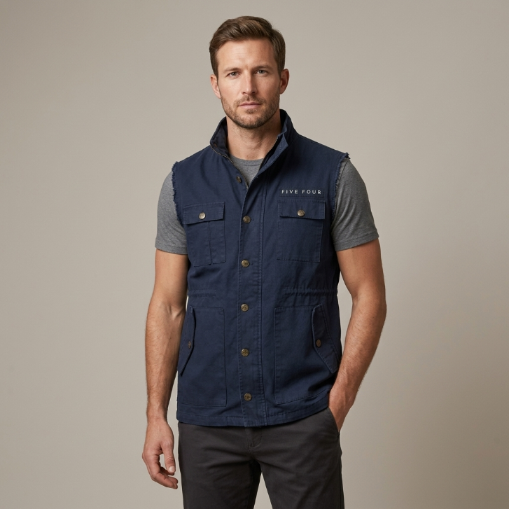 Five Four Canvas Military Field Vest Dark Navy