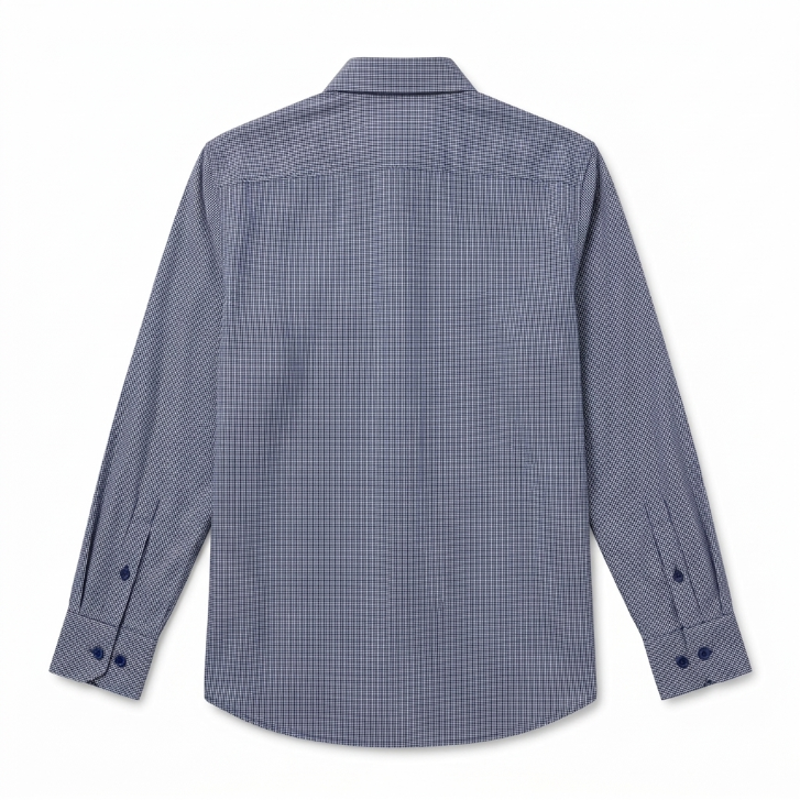 Five Four Windowpane Plaid Grid Check Long Sleeve Shirt - Burgundy / Navy / White / Size Large