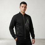 Five Four Graphic Bomber Jacket Black & Neon Green