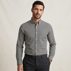 Five Four Black & White Gingham Check Long Sleeve Shirt - Black / White / Size Large
