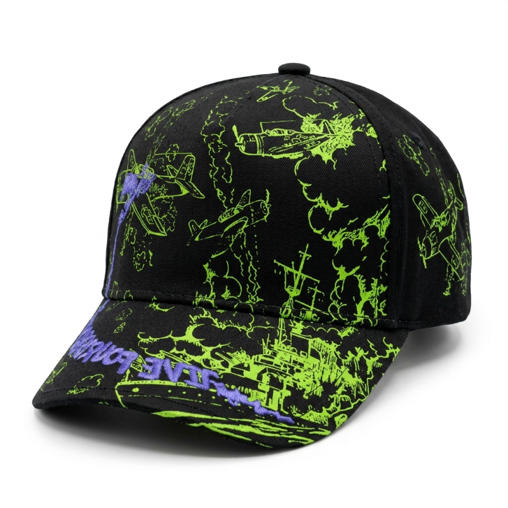 Five Four Vintage War Graphic Cap (Black/Green)
