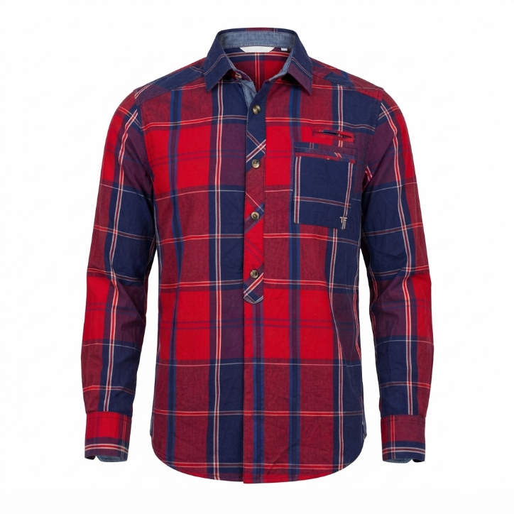 Five Four Red & Blue Plaid Long Sleeve Button-Up Shirt