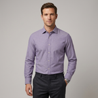 Five Four Lavender End-On-End Oxford Long Sleeve Shirt - Light Purple / Size Large
