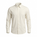 Five Four Solid Off-White Long Sleeve Shirt - Off-White / Size Large