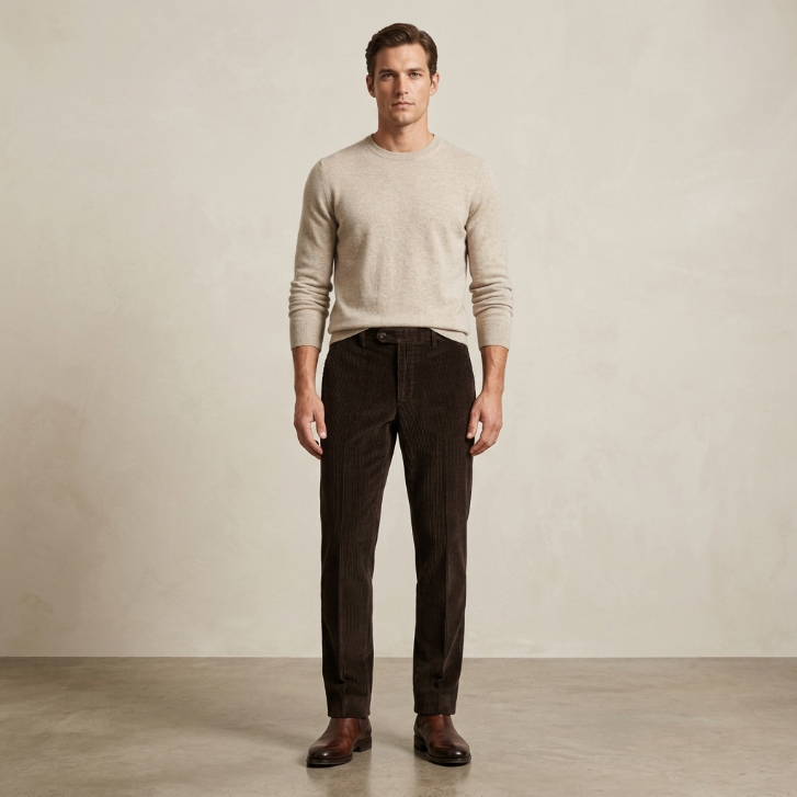 Barneys New York Size 33 Dark Brown Corduroy Trousers ME